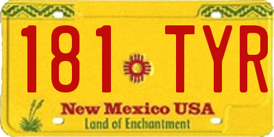 NM license plate 181TYR