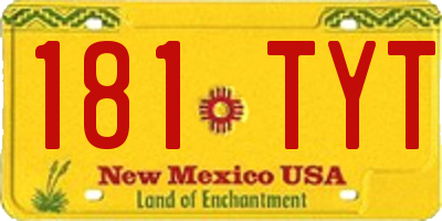 NM license plate 181TYT