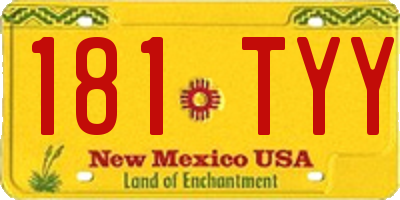 NM license plate 181TYY