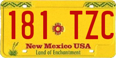 NM license plate 181TZC