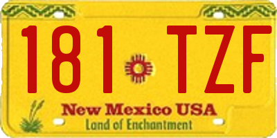 NM license plate 181TZF