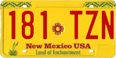 NM license plate 181TZN
