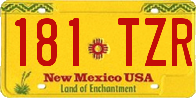 NM license plate 181TZR