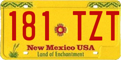 NM license plate 181TZT