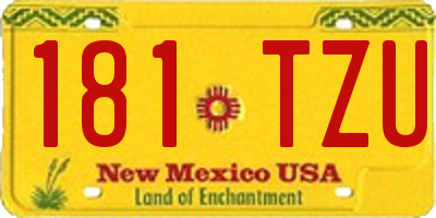 NM license plate 181TZU