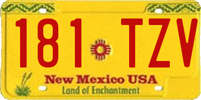 NM license plate 181TZV