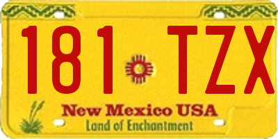 NM license plate 181TZX