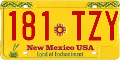 NM license plate 181TZY