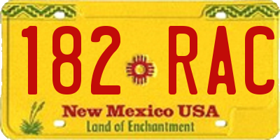 NM license plate 182RAC