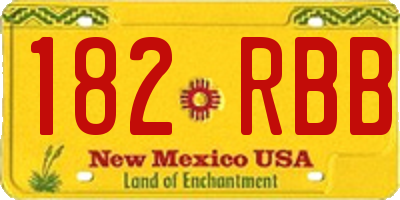 NM license plate 182RBB