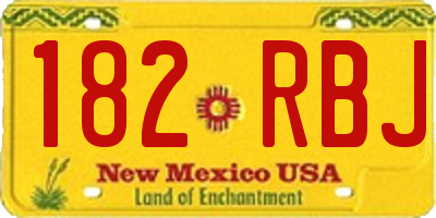 NM license plate 182RBJ