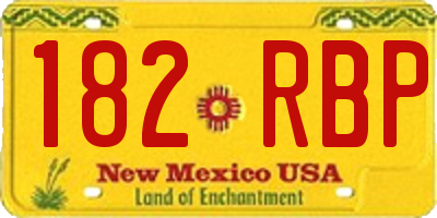 NM license plate 182RBP
