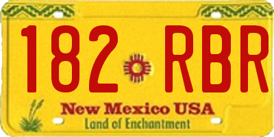 NM license plate 182RBR