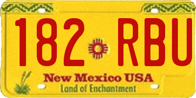 NM license plate 182RBU