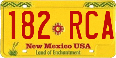 NM license plate 182RCA