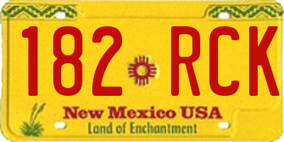 NM license plate 182RCK