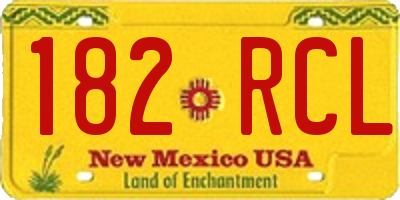 NM license plate 182RCL