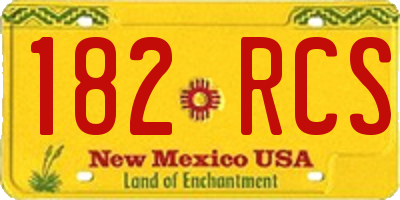 NM license plate 182RCS