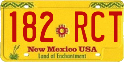 NM license plate 182RCT