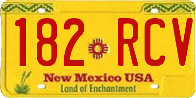 NM license plate 182RCV