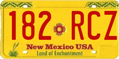 NM license plate 182RCZ