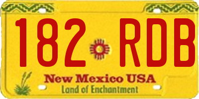 NM license plate 182RDB