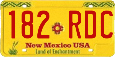 NM license plate 182RDC