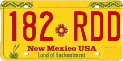 NM license plate 182RDD