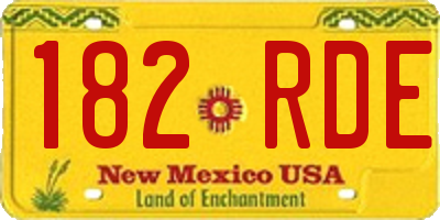 NM license plate 182RDE
