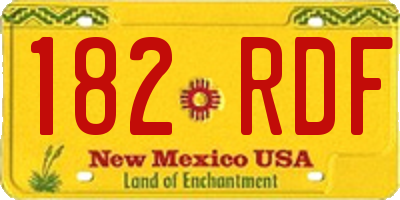 NM license plate 182RDF