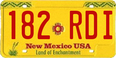 NM license plate 182RDI