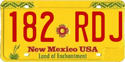 NM license plate 182RDJ