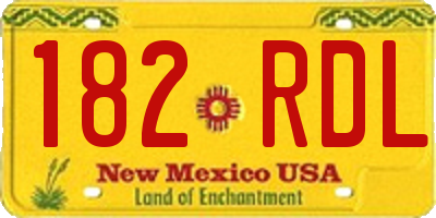 NM license plate 182RDL