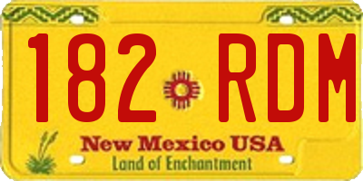 NM license plate 182RDM