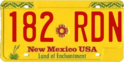 NM license plate 182RDN
