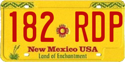 NM license plate 182RDP