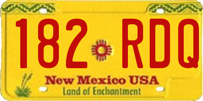 NM license plate 182RDQ