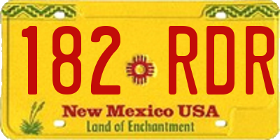 NM license plate 182RDR