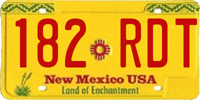 NM license plate 182RDT