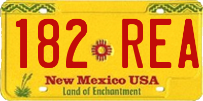 NM license plate 182REA