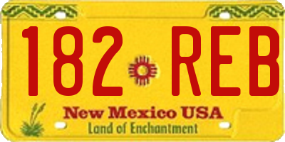 NM license plate 182REB