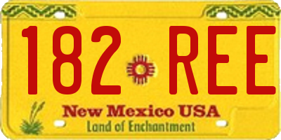 NM license plate 182REE