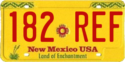 NM license plate 182REF