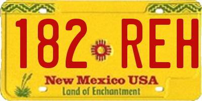 NM license plate 182REH