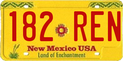 NM license plate 182REN