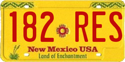 NM license plate 182RES