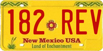 NM license plate 182REV
