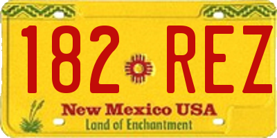 NM license plate 182REZ
