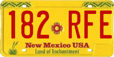 NM license plate 182RFE