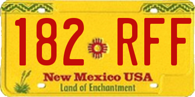 NM license plate 182RFF